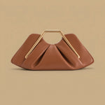 Womens Retro-Style Framed Pleated Cloud Bag