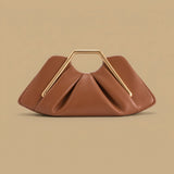 Womens Retro-Style Framed Pleated Cloud Bag