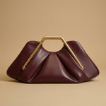Womens Retro-Style Framed Pleated Cloud Bag