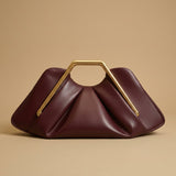Womens Retro-Style Framed Pleated Cloud Bag