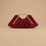 Womens Retro-Style Framed Pleated Cloud Bag