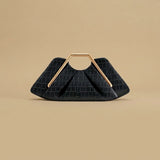 Womens Retro-Style Framed Pleated Cloud Bag
