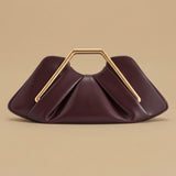 Womens Retro-Style Framed Pleated Cloud Bag
