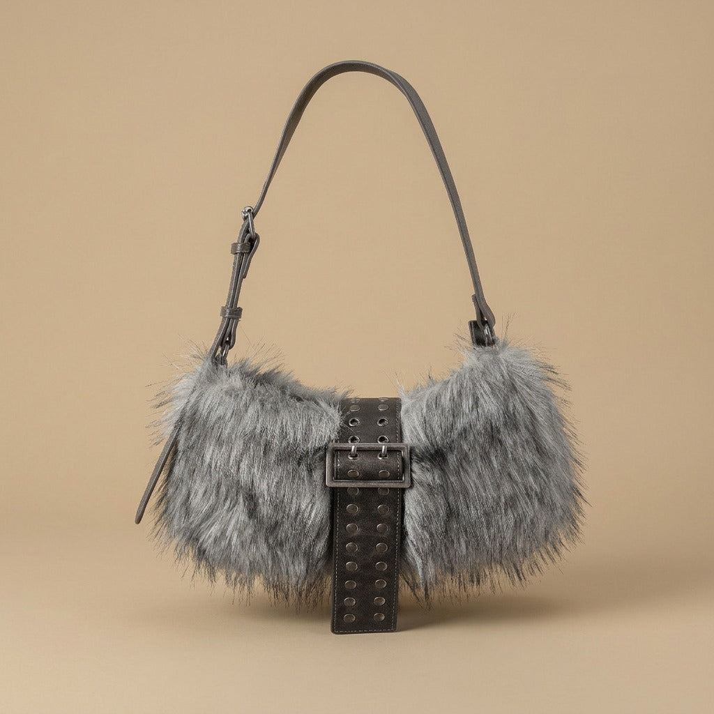 Plush Underarm Bag Single-shoulder And Crossbody Style