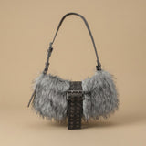 Plush Underarm Bag Single-shoulder And Crossbody Style