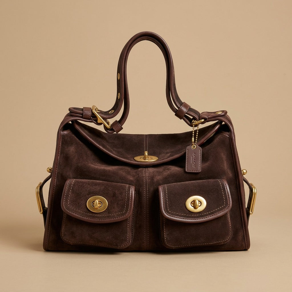 Retro Minimalist Versatile Womens Commuter Shoulder Bag With Multiple Pockets