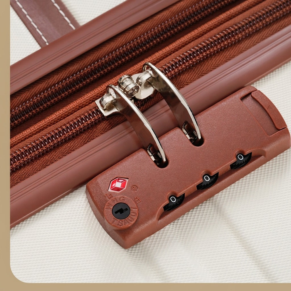Vintage 4-Piece Luggage Set with Cosmetic Case