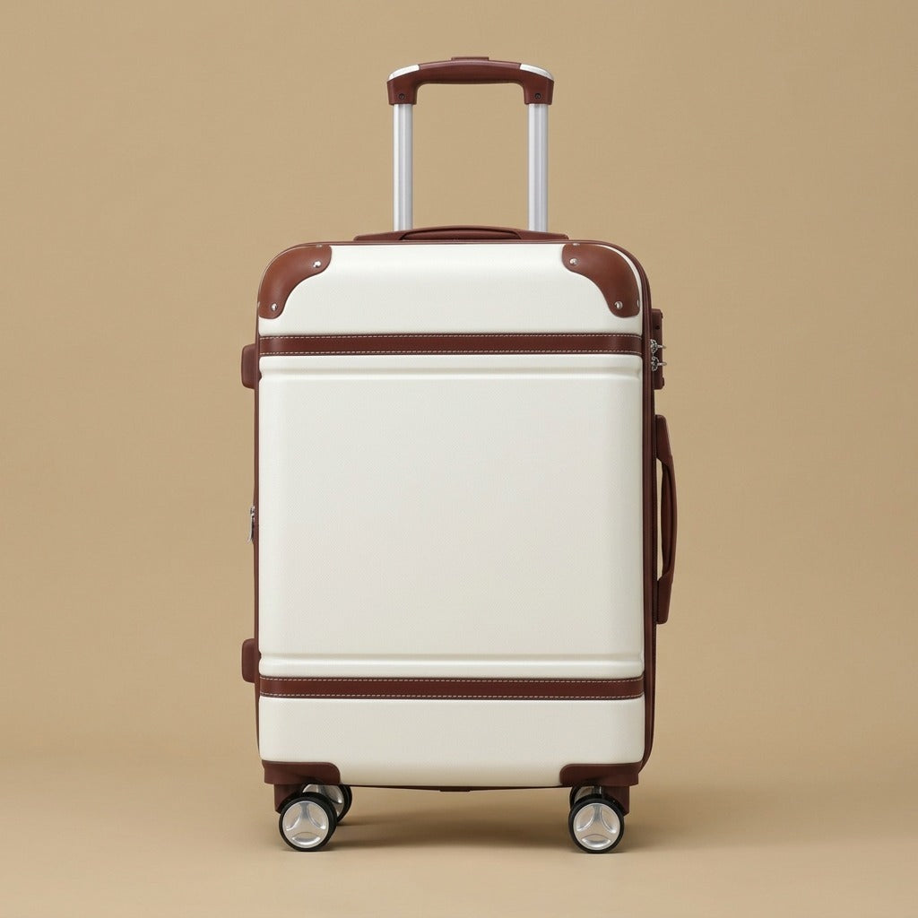 Vintage 4-Piece Luggage Set with Cosmetic Case