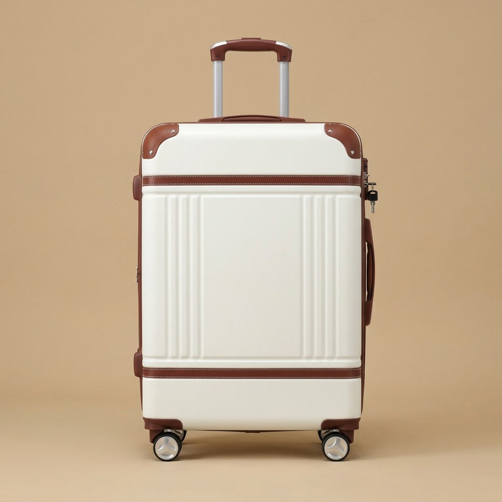 Vintage 4-Piece Luggage Set with Cosmetic Case