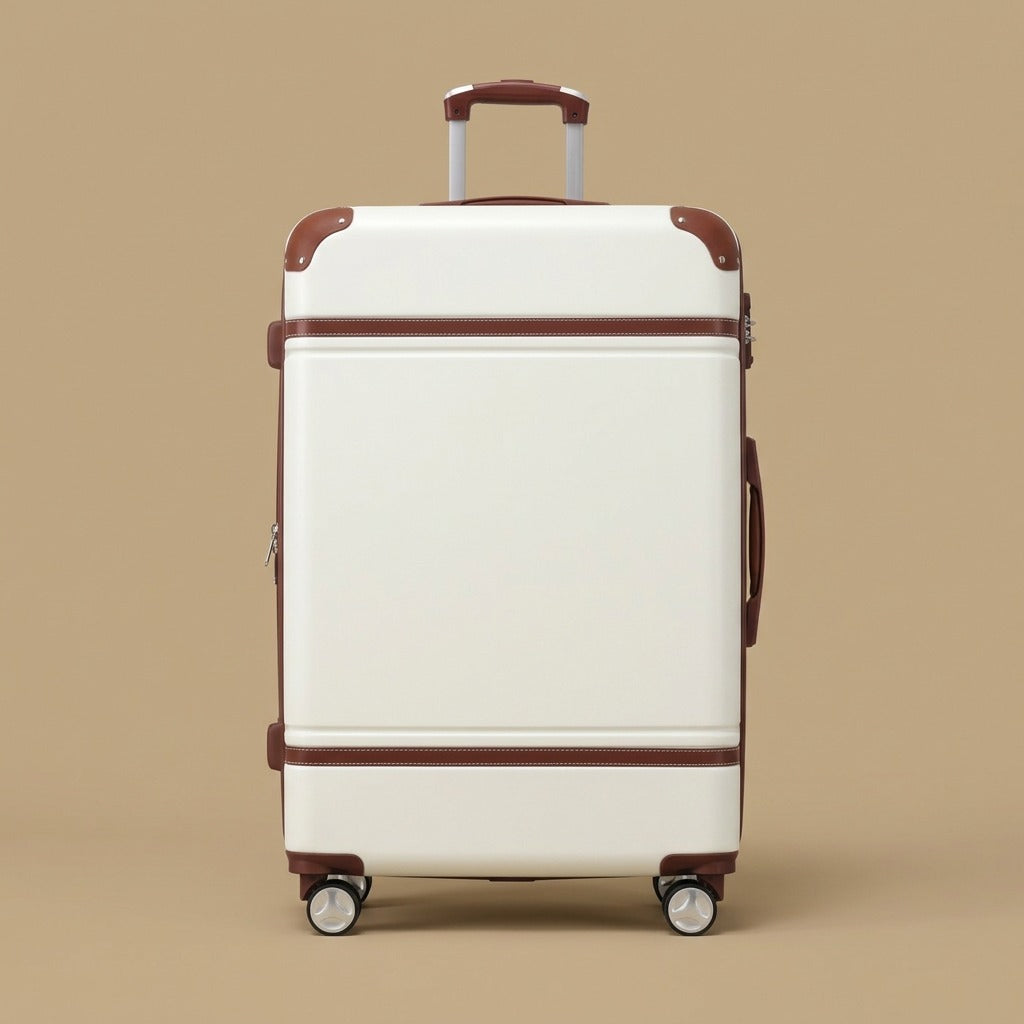 Vintage 4-Piece Luggage Set with Cosmetic Case