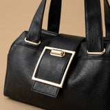 Retro Metal Buckle Soft Leather Handbag With A Simple Bag