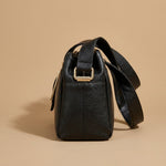Retro Metal Buckle Soft Leather Handbag With A Simple Bag