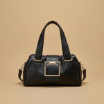 Retro Metal Buckle Soft Leather Handbag With A Simple Bag