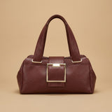Retro Metal Buckle Soft Leather Handbag With A Simple Bag