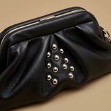 Pleated Dumpling Bag Rivet Chain Shoulder Messenger Bag