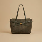 Vintage Suede Patchwork Large Shoulder Tote Bag