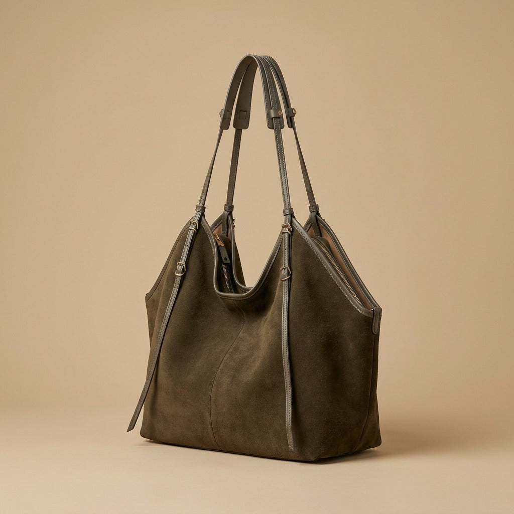 Casual Commuter Large-Capacity Suede Crossbody Bag