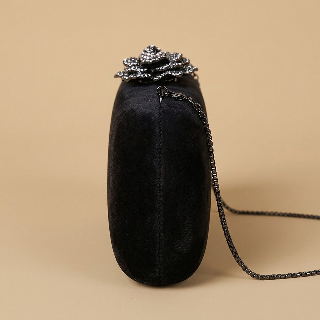 New Diamond Decoration Evening Bag PU Flannel Clutch Bag Chain Satchel Banquet Dress Bag Party Evening Gift Bag Evening Bag