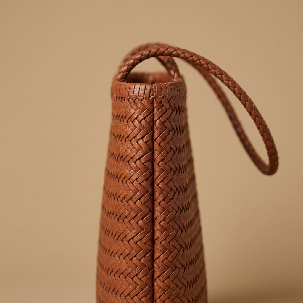 Woven Tote Vintage Top Layer Cowhide Handmade Shoulder Bag