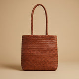 Woven Tote Vintage Top Layer Cowhide Handmade Shoulder Bag