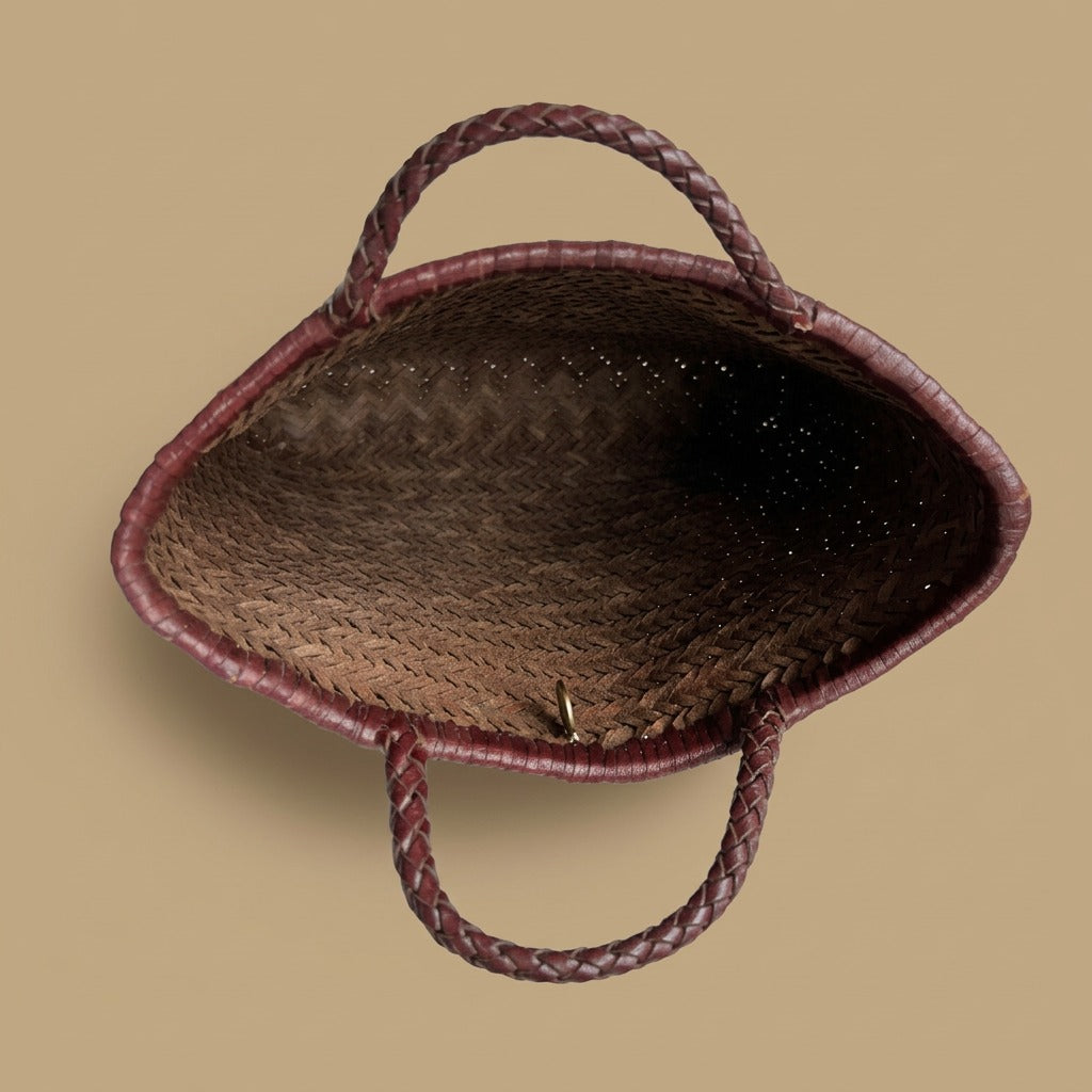 Woven Tote Vintage Top Layer Cowhide Handmade Shoulder Bag