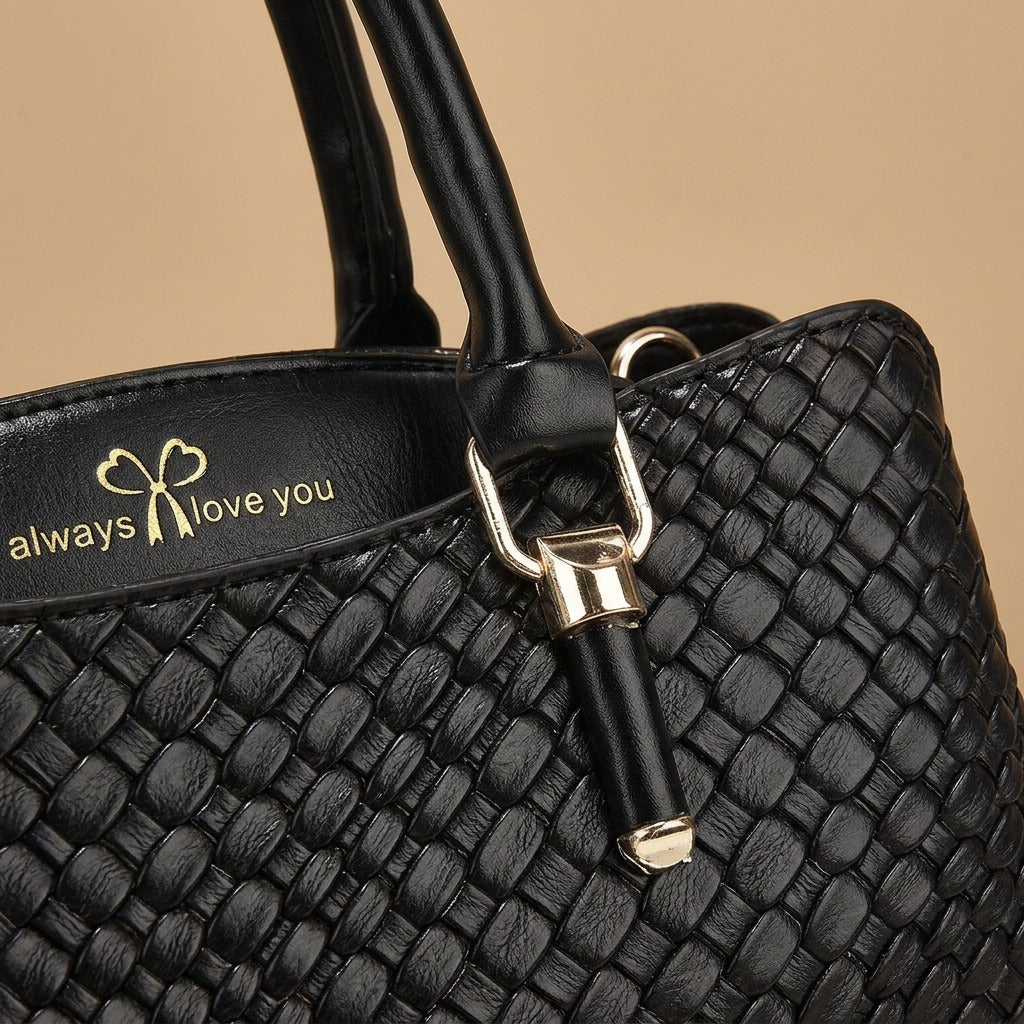 Woven Texture Three-piece Set Large Capacity One Shoulder Combination Bags