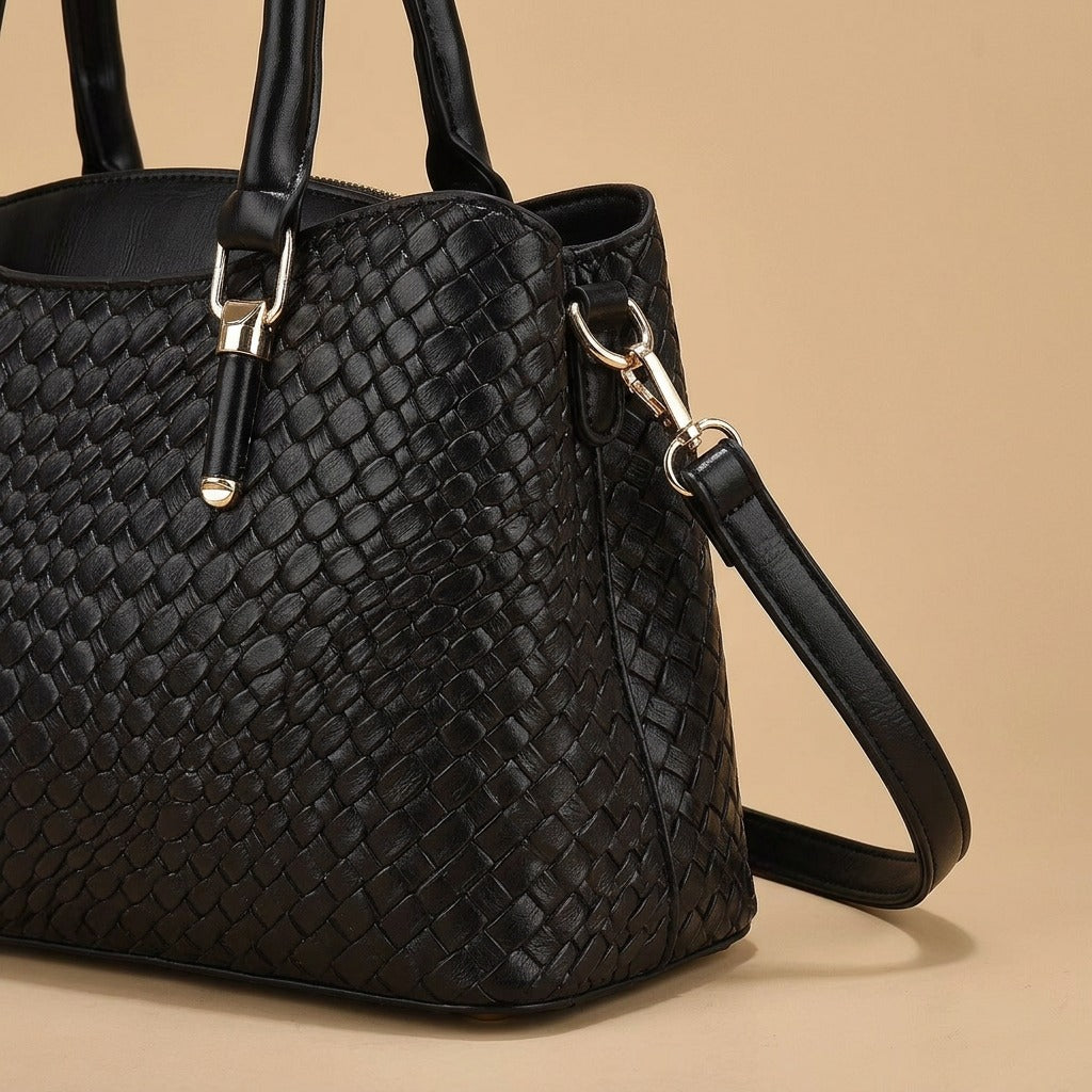 Woven Texture Three-piece Set Large Capacity One Shoulder Combination Bags